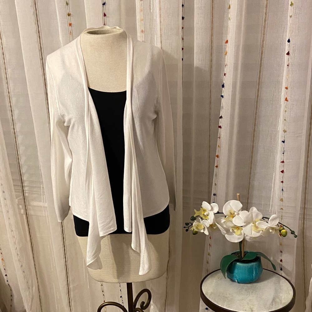 EUC LOFT Lightweight 3/4 Sleeve Waterfall Wrap Cardigan